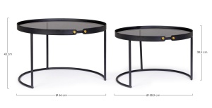 SET MASUTE DE CAFEA ZEINA ROUND NEAGRA, CONFECTIONATA DIN OTEL, STIL MODERN - Img 4