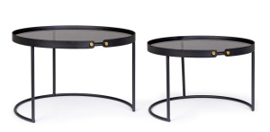 SET MASUTE DE CAFEA ZEINA ROUND NEAGRA, CONFECTIONATA DIN OTEL, STIL MODERN