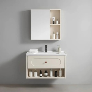 SET MOBILIER DE BAIE CU LAVOAR, OGLINDA, RIVER 60CM, CREM, JUST IN COLLECTION