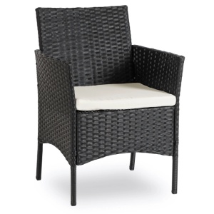 SET MOBILIER DE GRADINA/TERASA, MISSISSIPI, DIN METAL, TECHNORATAN, TEXTIL SI STICLA, CULOARE NEGRU/BEJ, ARTIM MEBLE - Img 6