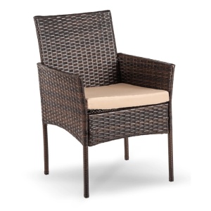 SET MOBILIER GRADINA, ARTIM MEBLE, MASA SI 4 SCAUNE, REALIZAT DIN POLIRATAN, CULOARE MARO/BEJ, STIL MODERN - Img 4