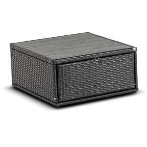 SET MOBILIER TERASA/GRADINA, CALIENTE, ARTIM MEBLE, DIN TEHNORATAN SI TEXTIL, CULOARE NEGRU/MARO - Img 9