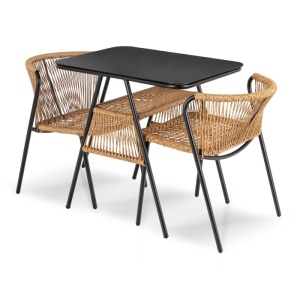 SET MOBILIER TERASA, TRIESTE, ARTIM MEBLE, DIN METAL, STICLA SI RATAN, CULOARE MARO/NEGRU - Img 11