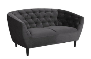 SOFA CONFORTABILA, RIA 2 GRI INCHIS, CU TAPITERIE DIN TEXTIL SI LEMN, STIL SCANDINAV B2 - Img 2
