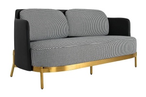 SOFA ELEGANTA, VENICE, STOFA, PIELE ECO SI METAL, 165CM, DESIGN DEOSEBIT