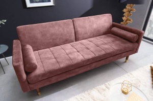 SOFA EXTENSIBILA, COUTURE 195CM, MICROFIBRA ROZ, COD 42495, MODEL DEOSEBIT