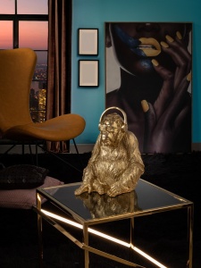 STATUETA DECORATIVA ORANGUTAN MUSIC, 925914, MEDIU, AURIU, DIN POLIRESINA, STIL MODERN, SCHULLER