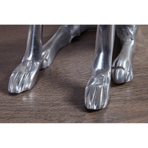 STATUETA GREYHOUND, 70CM, COD 8891, DIN ALUMINIU, ARGINTIE, STIL MODERN