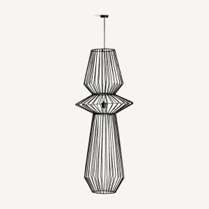 STOC LIMITAT!!!! LUSTRA PLISSE 142CM, DIN METAL DE CULOARE NEAGRA, DESIGN EXCLUSIVIST, VICAL HOME