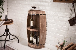 SUPORT PENTRU VINURI 79CM, BODEGA, COD 40074, DIN LEMN MASIV DE BRAD, STIL VINTAGE - Img 1