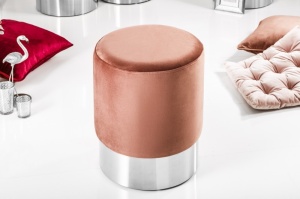TABURET BAROCK 39601 ROZ/ARGINTIU STIL MODERN ELEGANT - Img 1