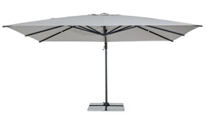 UMBRELA DE TERASA/GRADINA INES, GRI DESCHIS, CONFECTIONATA DIN ALUMINIU SI POLIESTER - Img 2
