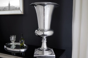 VAS DECORATIV, GOAL 75CM, METAL ARGINTIU, DESIGN MODERN
