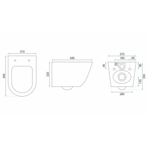 VAS WC SUSPENDABIL REA CARLOMINI RIMLESS ECRU, CALITATE SUPERIOARA - Img 5