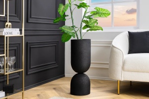 VAZA FLORI, SANDGLASS XL 70CM, DIN METAL, NEGRU, DESIGN INDUSTRIAL