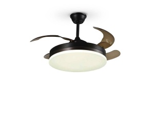 VENTILATOR VENTO, CU TELECOMANDA, 35/45 CM, NEGRU MAT/BRONZ/OPAL, DIN METAL SI ACRIL, STIL MODERN - Img 3