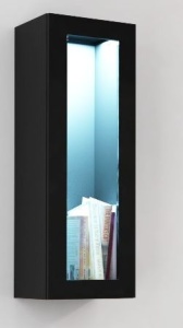 VITRINA LIVING CU LED VIGO 90 NEAGRA DESIGN MODERN CM