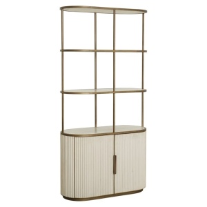 VITRINA TIVOLI CU BLAT ARCUIT, WHITE, 8104, CONFECTIONATA DIN METAL, PLACAJ SI FURNIR DE STEJAR, STIL MODERN