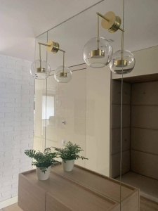 APLICA CAPRI, DIN ALUMINIU SI STICLA, AURIU/TRANSPARENT, STIL MODERN - Img 2