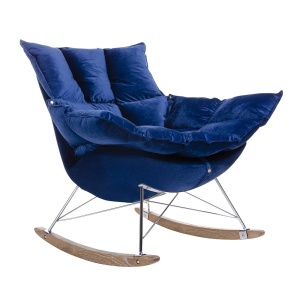 BALANSOAR RELAXARE SWING VELVET ALBASTRU INCHIS STIL MODERN B2