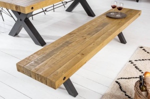 BANCA, THOR 200CM, LEMN MASIV DE PIN, DESIGN INDUSTRIAL - Img 2