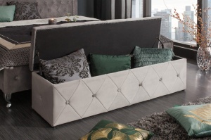 BANCHETA 140CM, EXTRAVAGANCIA ARGINTIE, COD 39768, STIL MODERN CU TAPITERIE DIN CATIFEA - Img 3