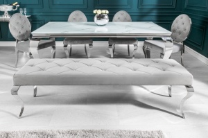 BANCHETA, 170CM, BAROCK 170CM, COD 39161, ARGINTIE, DESIGN MODERN - Img 3