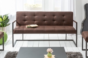 BANCUTA 160CM, RIDER, PIELE ECO MARO VINTAGE, COD 40494, ASPECT INDUSTRIAL