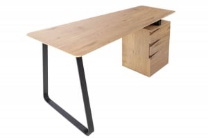BIROU 160CM CU SERTARE, STUDIO, DIN METAL SI MDF, STIL INDUSTRIAL - Img 6