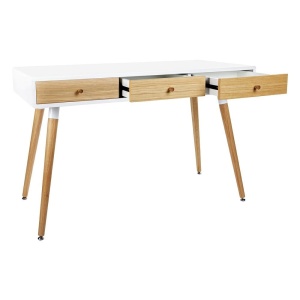 BIROU ARONE, ALB MAT/STEJAR, 120 CM, STIL SCANDINAV, B2 - Img 3