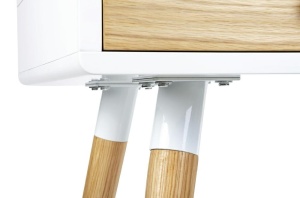 BIROU ARONE, ALB MAT/STEJAR, 120 CM, STIL SCANDINAV, B2 - Img 7