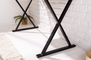 BIROU, ELEMENTS 120CM, DIN LEMN MASIV DE SHEESHAM SI PICIOARE METAL, COD 42224, STIL RETRO - Img 5