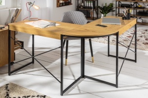 BIROU PE COLT, STUDIO, COD 40625, DIN METAL SI MDF, CULOAREA STEJARULUI - Img 6