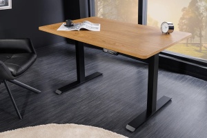BIROU REGLABIL PE INALTIME, OFFICE 120CM, BLAT MDF DE STEJAR SI PICIOARE METAL, ARTIM GROUP SELECTION