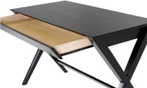 BIROU WRITEX, NEGRU, 120 CM, DIN MDF SI FURNIR, STIL MODERN, B2 - Img 4