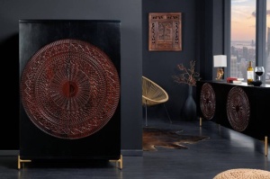 BUFET 140CM, MANDALA, DIN LEMN MASIV MANGO NEGRU/CUPRU, ARTIM GROUP SELECTION - Img 1
