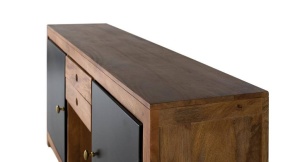 BUFET 160CM, NATURAL/NUC, LEMN MASIV DE MANGO, PRODUS REALIZAT MANUAL GINER Y COLOMER - Img 5
