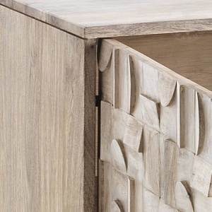 BUFET 3 USI 170CM, AMON, COD 3860, STIL MODERN, REALIZATA DIN LEMN MASIV DE MANGO SI SUPORT DE METAL - Img 5