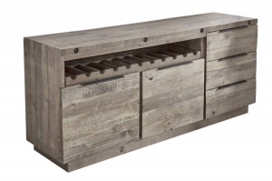 BUFET, FINCA 175CM, COD 40448, METAL SI LEMN PIN GRI, ASPECT INDUSTRIAL - Img 6