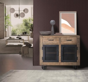BUFET LIVING, 100CM, LEMN DE MANGO SI METAL, REALIZAT MANUAL, ARTIM GROUP SELECTION
