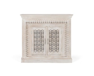 BUFET LIVING 110CM, COD 1512, DIN LEMN DE MANGO, ALB ANTICHIZAT, ARTIM GROUP SELECTION