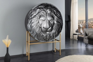 BUFET LIVING 140CM, LION 3D, DIN LEMN MASIV DE MANGO SI METAL AURIU, ARTIM GROUP SELECTION
