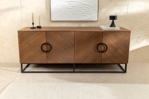 BUFET LIVING, GRANDEZZA 180CM, PRODUS DIN FURNIR LEMN, ASPECT NUC, ARTIM GROUP SELECTION