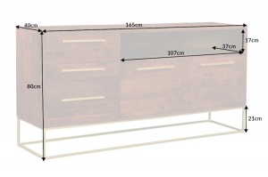 BUFET STRAIGHT 165CM, COD 40291, DIN LEMN MASIV DE SALCAM, STIL RETRO - Img 2