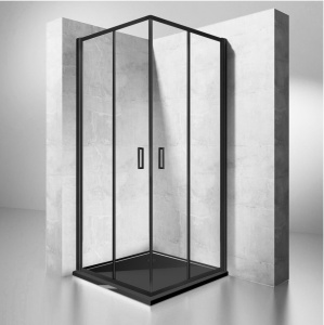 CABINA DE DUS PUNTO 90X90 DE CULOARE NEAGRA CU SUPORT CADITA CALITATE SUPERIOARA
