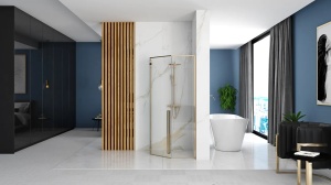 CABINA DE DUS REA DIAMOND, 90x90CM, AURIU, DIN STICLA, CALITATE SUPERIOARA - Img 3