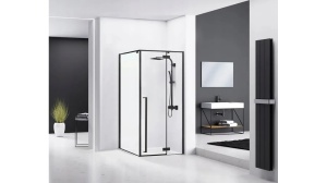 CABINA DE DUS REA FARGO, 80x100CM, NEGRU MAT, DIN STICLA, FARA CADITA, CALITATE SUPERIOARA - Img 3