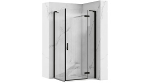 CABINA DE DUS REA HUGO, 80x90CM, NEGRU, DIN STICLA, CALITATE SUPERIOARA