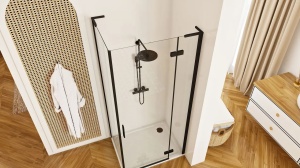 CABINA DE DUS REA HUGO, 80x90CM, NEGRU, DIN STICLA, CALITATE SUPERIOARA - Img 7