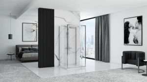 CABINA DE DUS REA RAPID SWING, 100x80CM, CROM, DIN STICLA, CALITATE SUPERIOARA - Img 3